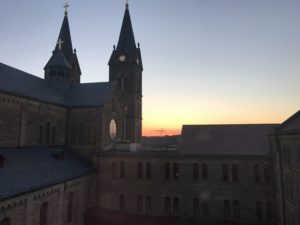 Tip 18, capture and catalog assets and a picture of sunrise at St. Meinrad Archabbey in Louisville, Kentucky.